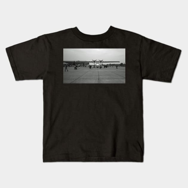 Man walking across consolidated PBY-5A Catalina Kids T-Shirt by fantastic-designs